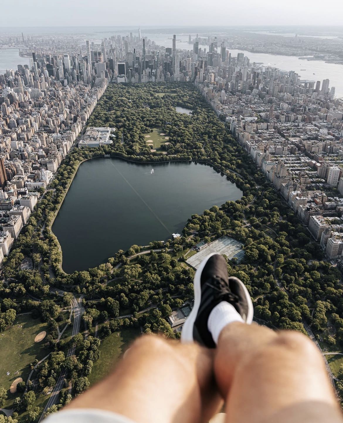 Helicopter view over Central Park, New York
